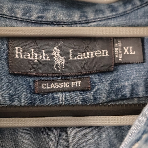 Ralph Lauren Casual Blue Button Down Shirt Vintage 1990s - Picture 5 of 5